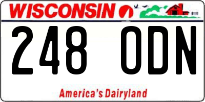 WI license plate 248ODN