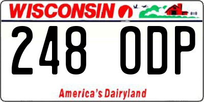 WI license plate 248ODP