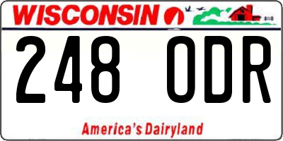 WI license plate 248ODR