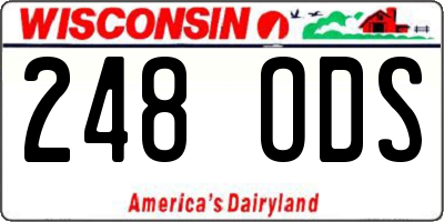 WI license plate 248ODS