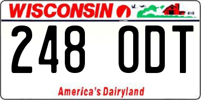 WI license plate 248ODT