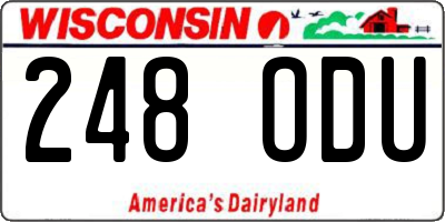 WI license plate 248ODU