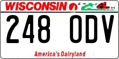 WI license plate 248ODV