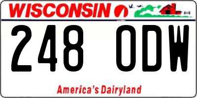 WI license plate 248ODW