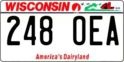 WI license plate 248OEA