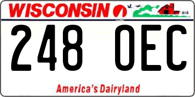 WI license plate 248OEC