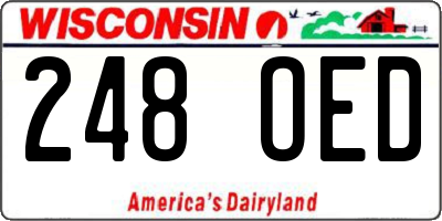 WI license plate 248OED
