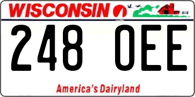 WI license plate 248OEE