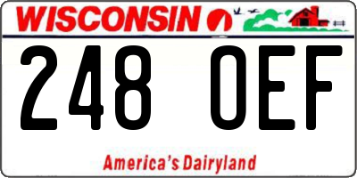 WI license plate 248OEF