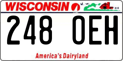 WI license plate 248OEH