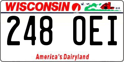 WI license plate 248OEI
