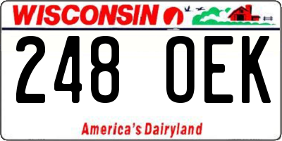 WI license plate 248OEK