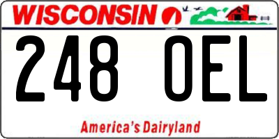 WI license plate 248OEL