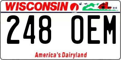 WI license plate 248OEM