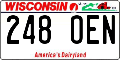 WI license plate 248OEN