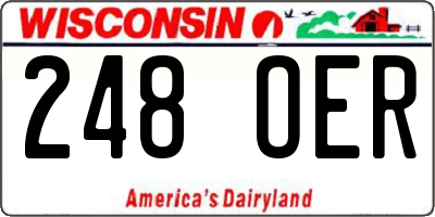 WI license plate 248OER