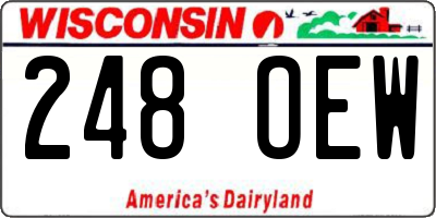 WI license plate 248OEW