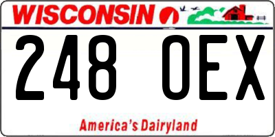WI license plate 248OEX