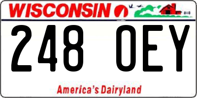WI license plate 248OEY
