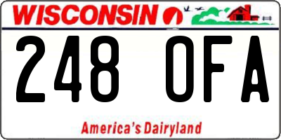 WI license plate 248OFA