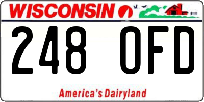 WI license plate 248OFD