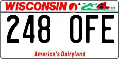 WI license plate 248OFE