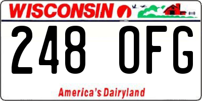 WI license plate 248OFG