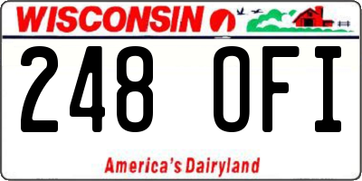 WI license plate 248OFI