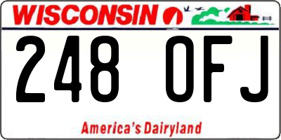 WI license plate 248OFJ