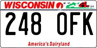 WI license plate 248OFK