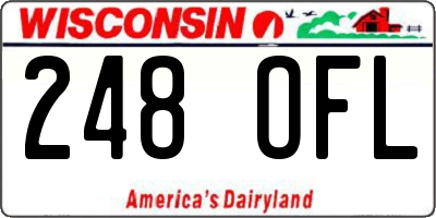 WI license plate 248OFL