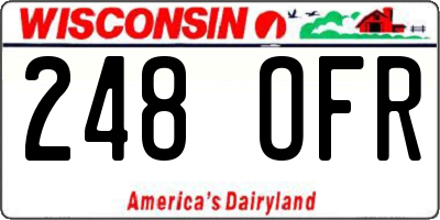 WI license plate 248OFR