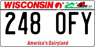 WI license plate 248OFY