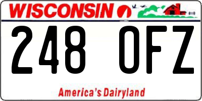 WI license plate 248OFZ