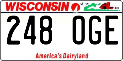 WI license plate 248OGE