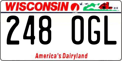WI license plate 248OGL