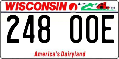 WI license plate 248OOE