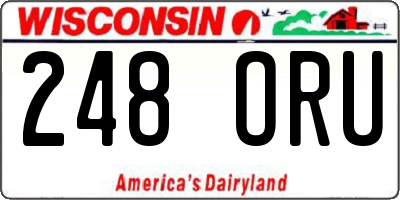 WI license plate 248ORU