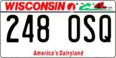 WI license plate 248OSQ