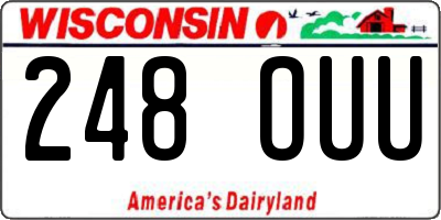 WI license plate 248OUU