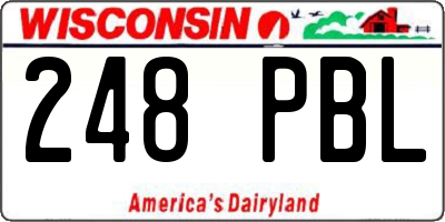 WI license plate 248PBL