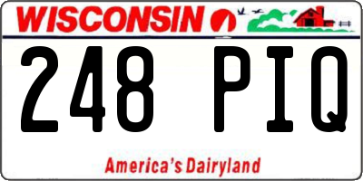 WI license plate 248PIQ