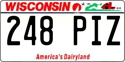 WI license plate 248PIZ