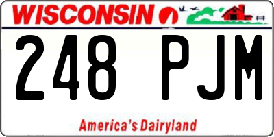 WI license plate 248PJM