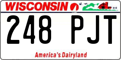 WI license plate 248PJT