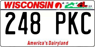 WI license plate 248PKC