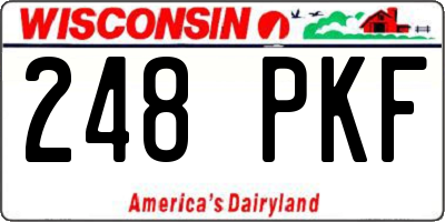 WI license plate 248PKF