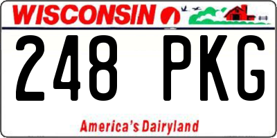 WI license plate 248PKG