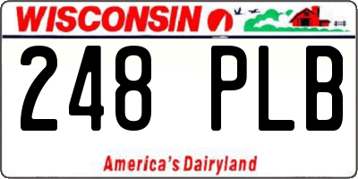 WI license plate 248PLB