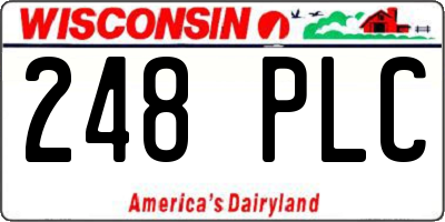 WI license plate 248PLC